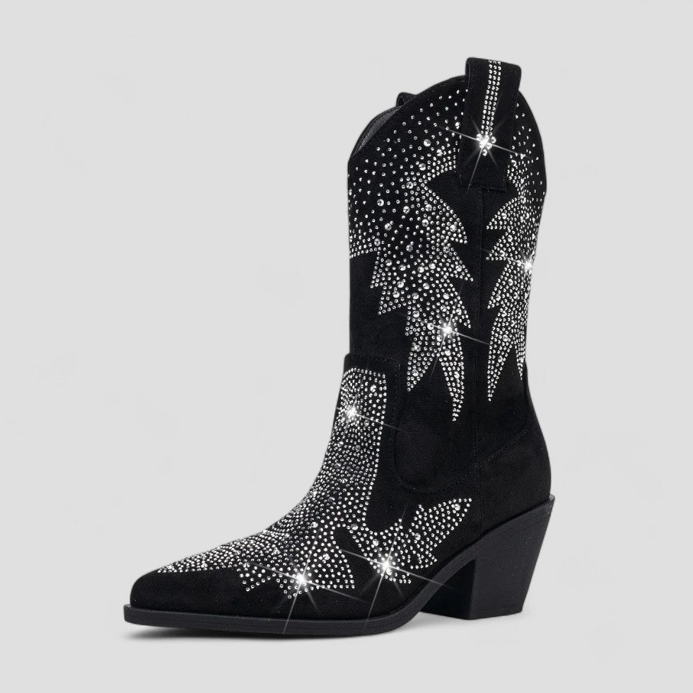 Orthopedic Western Rhinestone Cowboy Boots for Women