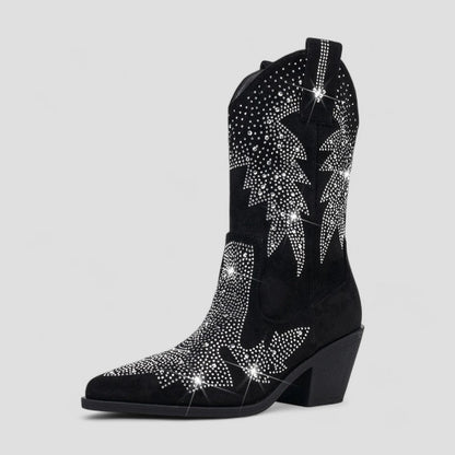 Orthopedic Western Rhinestone Cowboy Boots for Women