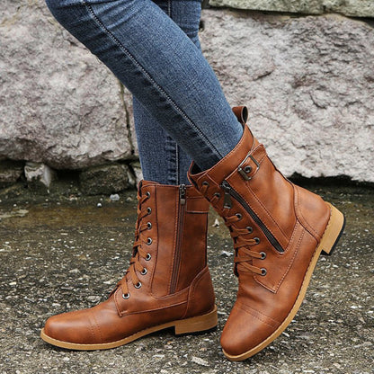 Supportive Womens Ankle Boots Easy Slip On Zipper