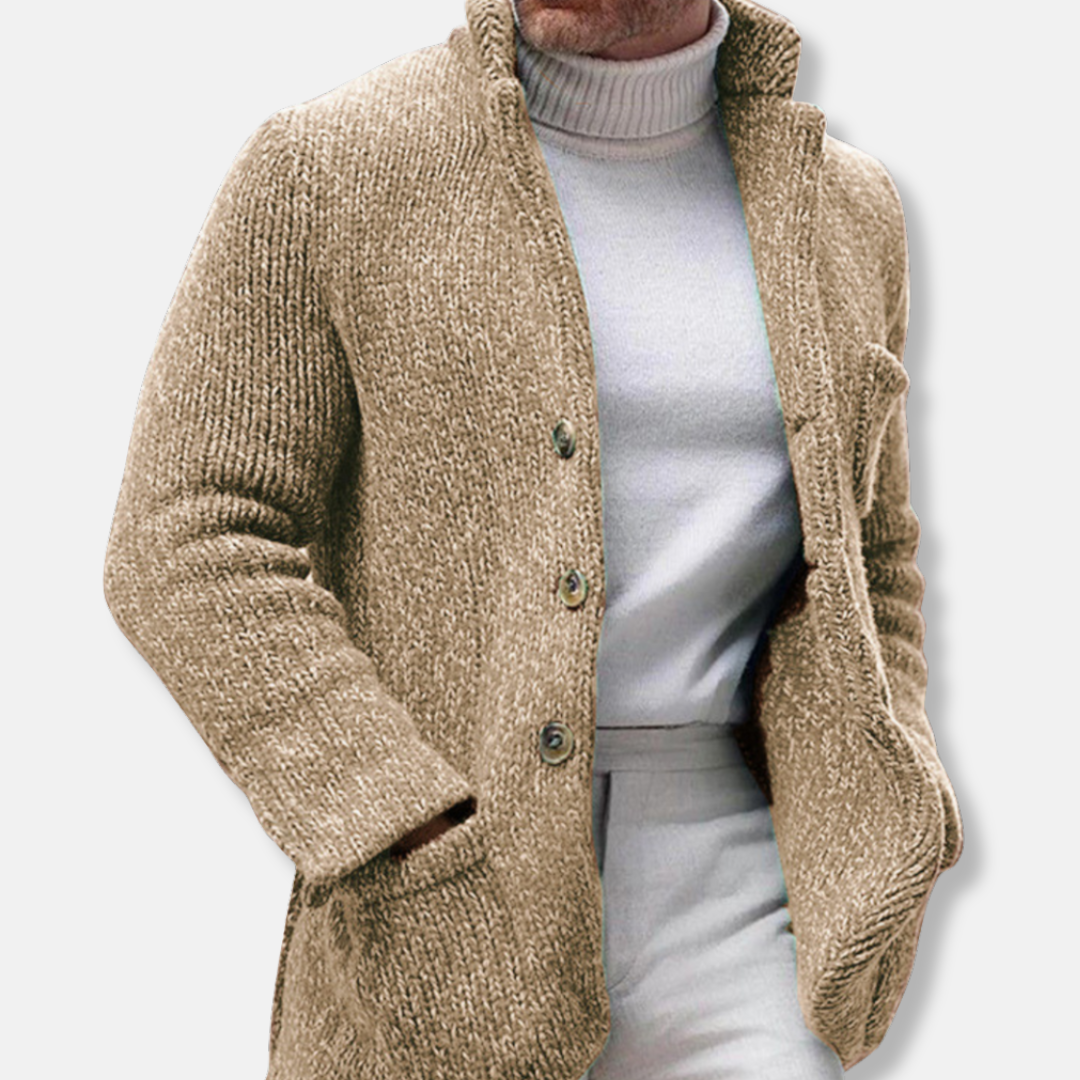 Oscar Regular Fit Cardigan | Stand Collar Button Front Cardigan 3
