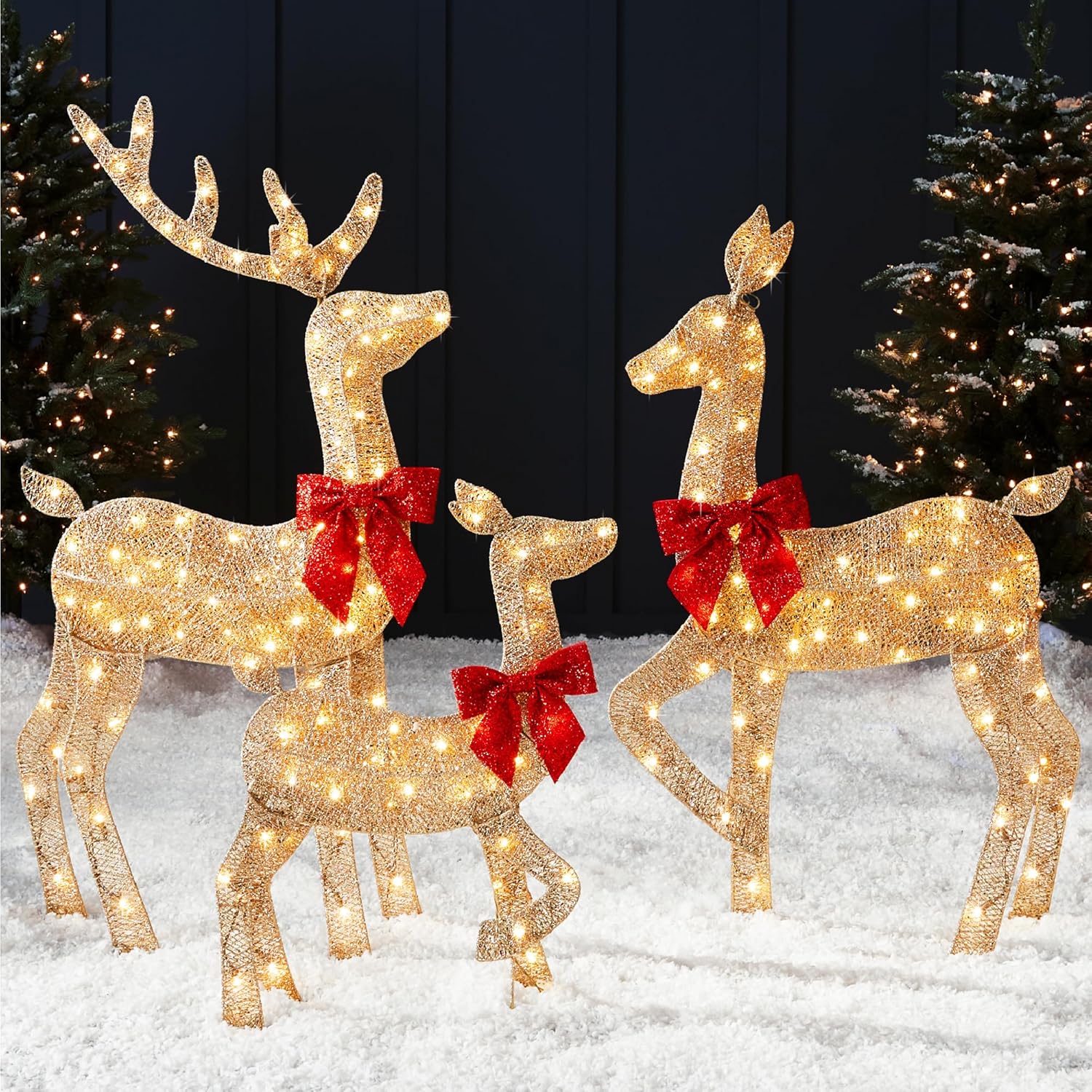 Weatherproof LED Reindeer Yard Christmas Decorations - VogeLuxe