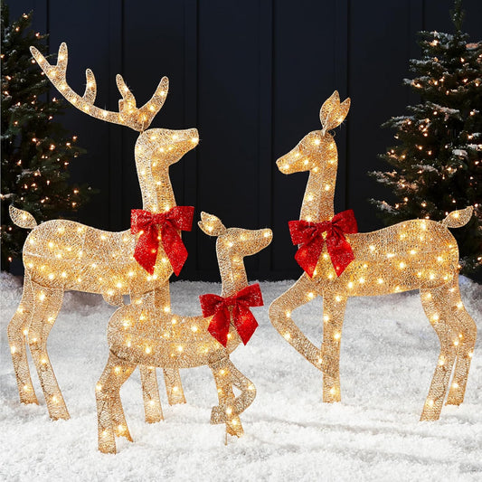 Weatherproof LED Reindeer Yard Christmas Decorations - VogeLuxe