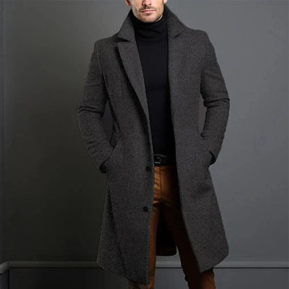 Classic Men's Overcoat with Buttons