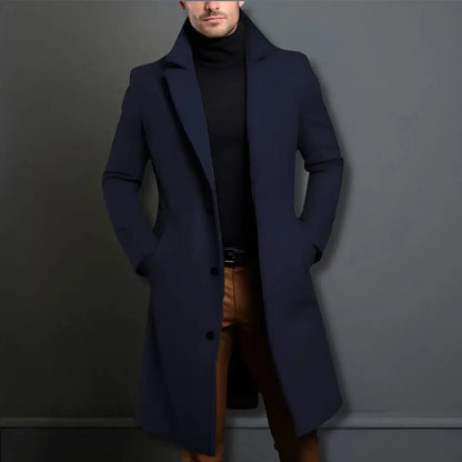 Classic Men's Overcoat with Buttons
