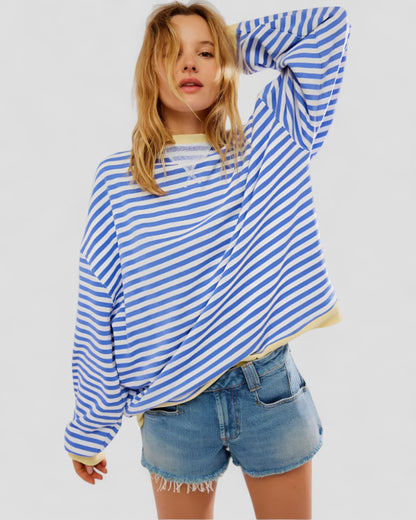 VogeLuxe | Women’s Striped Oversized Sweatshirt