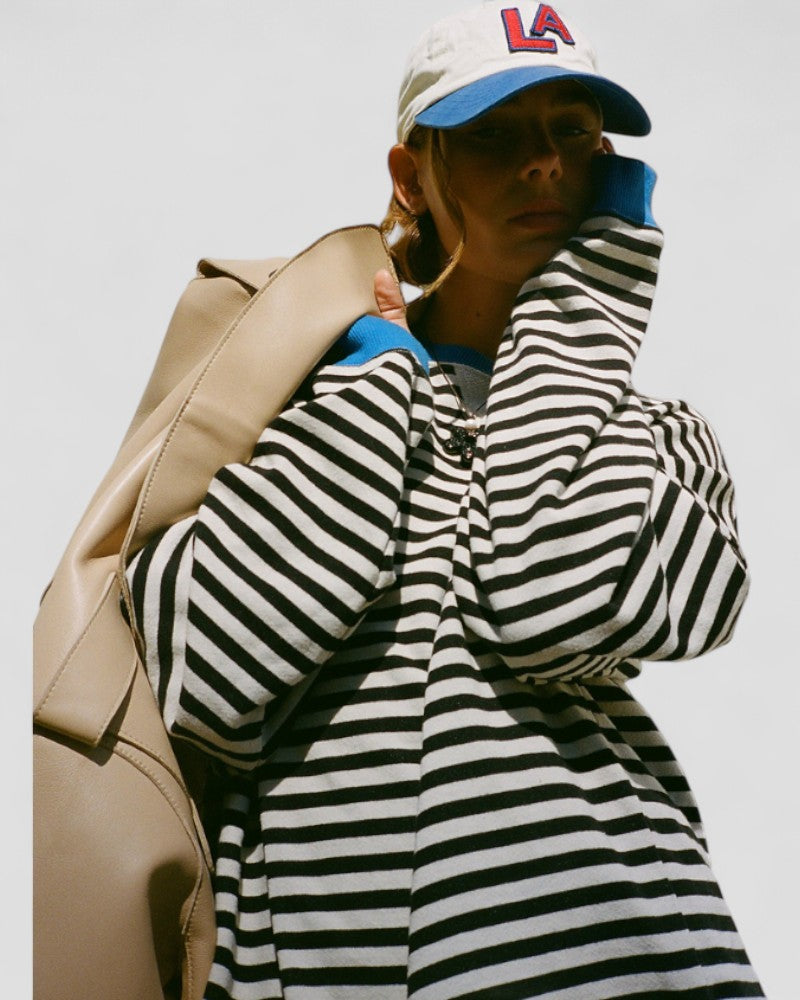 VogeLuxe | Women’s Striped Oversized Sweatshirt