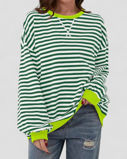 VogeLuxe | Women’s Striped Oversized Sweatshirt