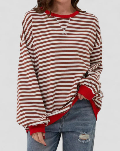 VogeLuxe | Women’s Striped Oversized Sweatshirt