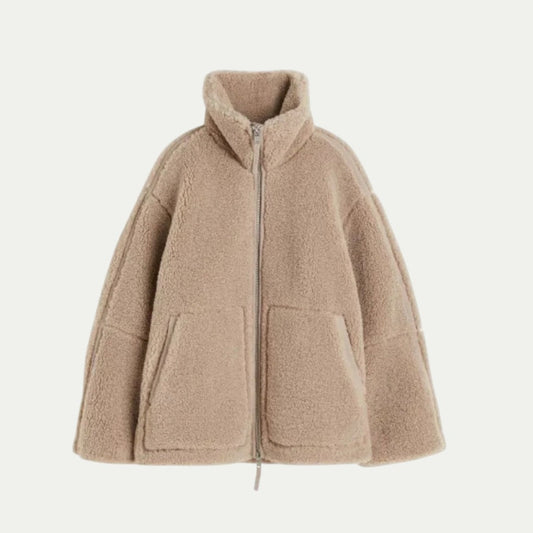 Oversized Zip Up Teddy Jacket for Women 0