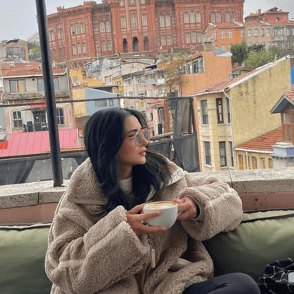 Oversized Zip Up Teddy Jacket for Women 1