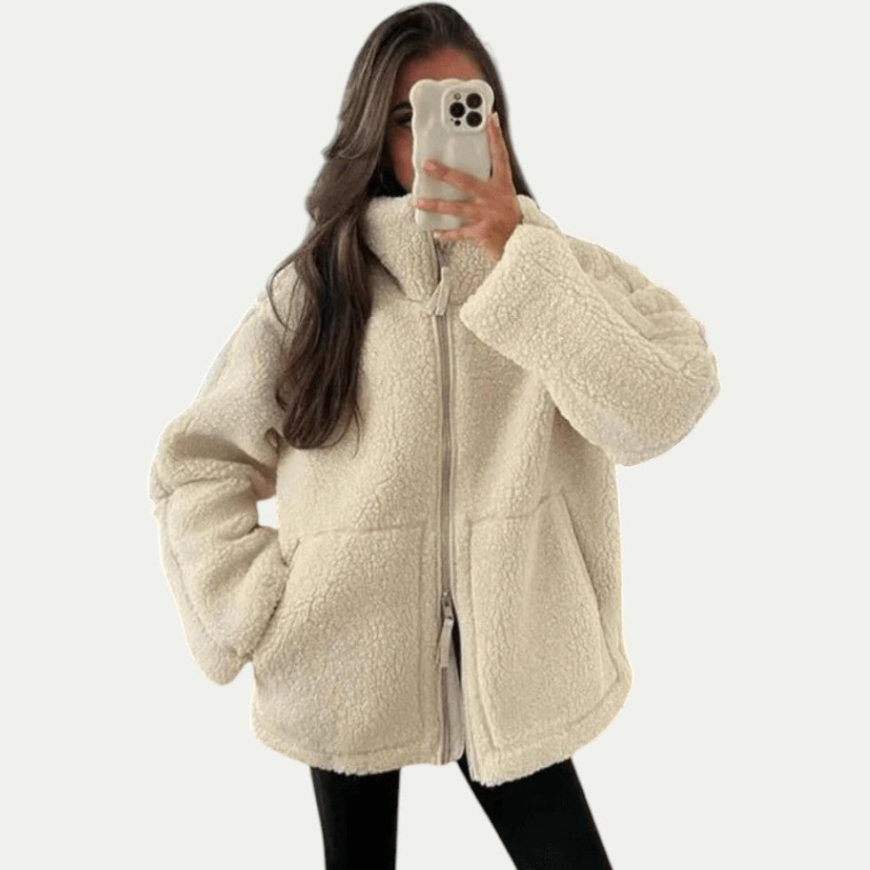 Oversized Zip Up Teddy Jacket for Women 4