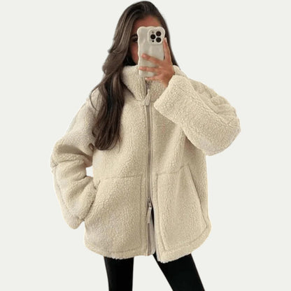 Oversized Zip Up Teddy Jacket for Women 4
