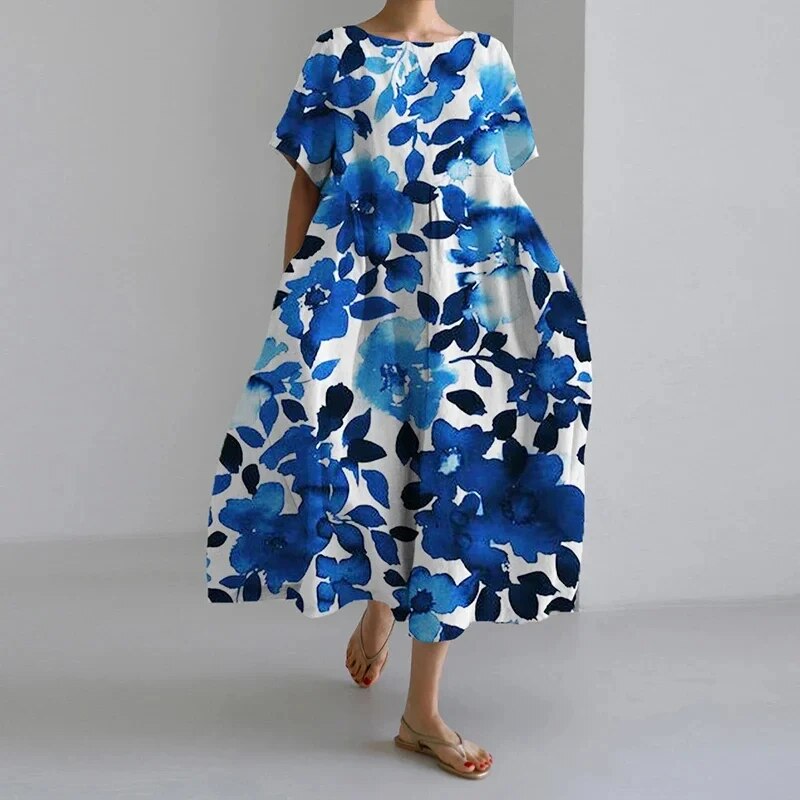 Flowy Floral Maxi Sundress for Women