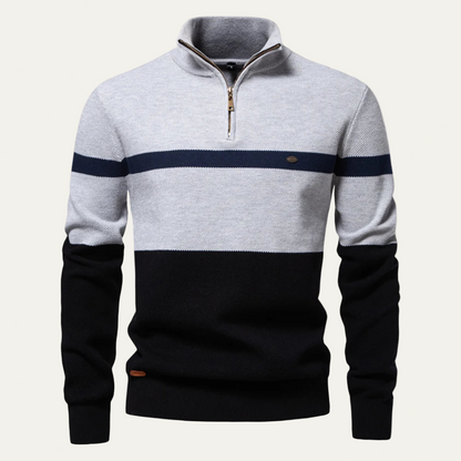VogeLuxe | Men’s Stylish Quarter Zip Knit Sweater