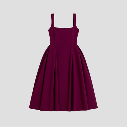Elegant Flared Knee Length Dress - VogeLuxe