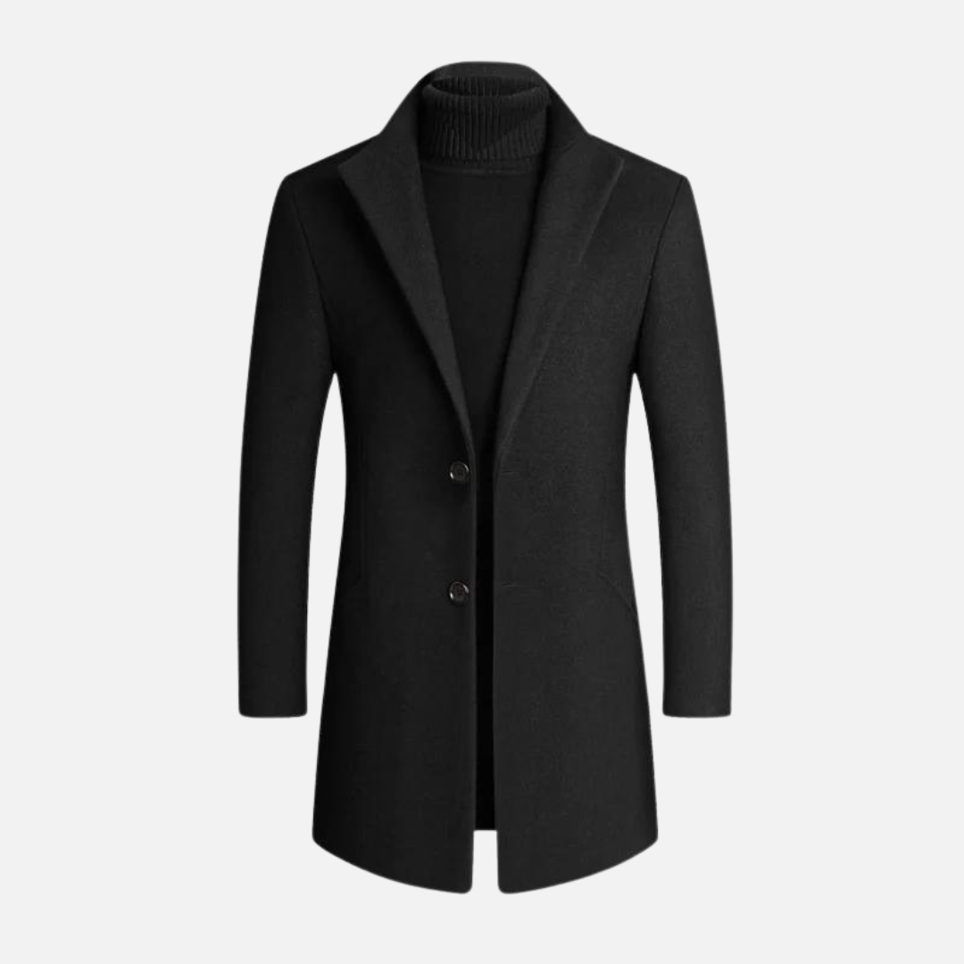 Men's Tailored Fit Trench Coat with Traditional Lapel - VogeLuxe