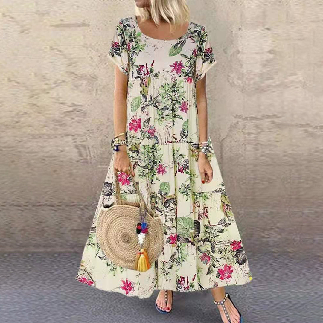 Stylish Floor Length Dress with Side Pockets