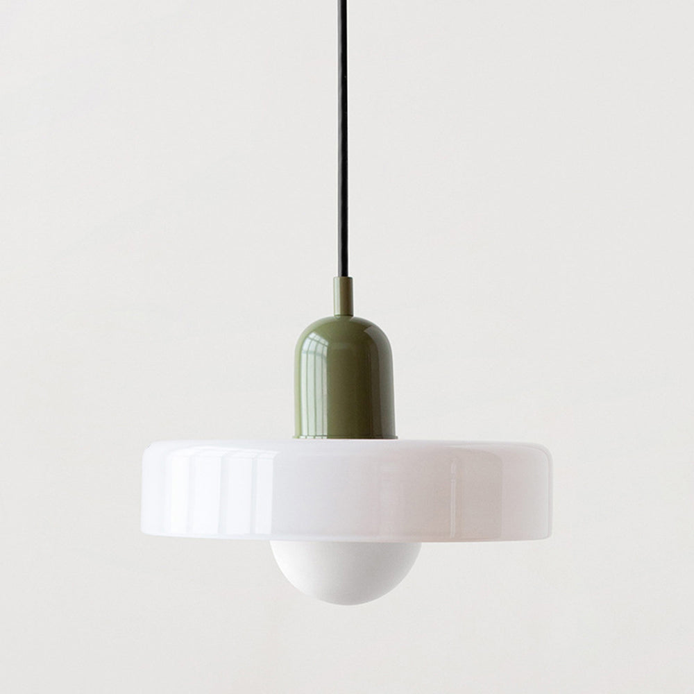 Hanging Lamp - Circular Colorful Glass Shade Adjustable