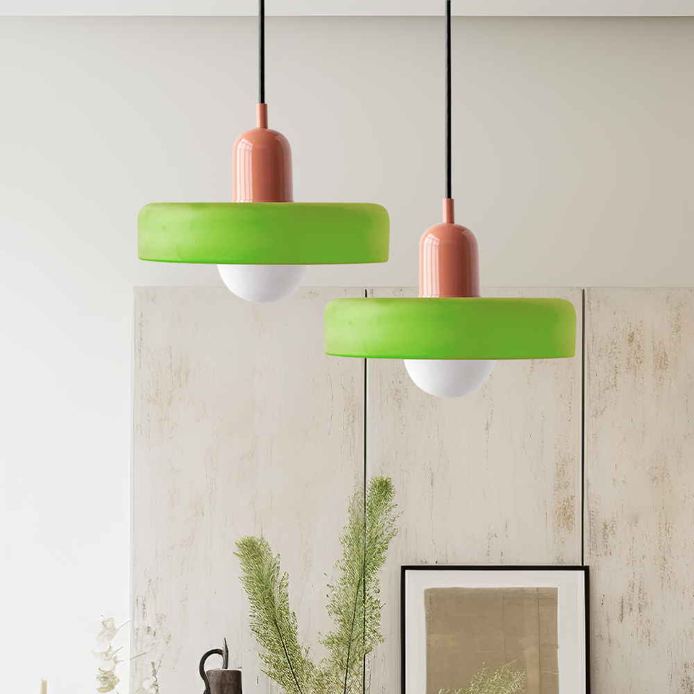 Hanging Light - Circular Colorful Glass Pendant Lamp