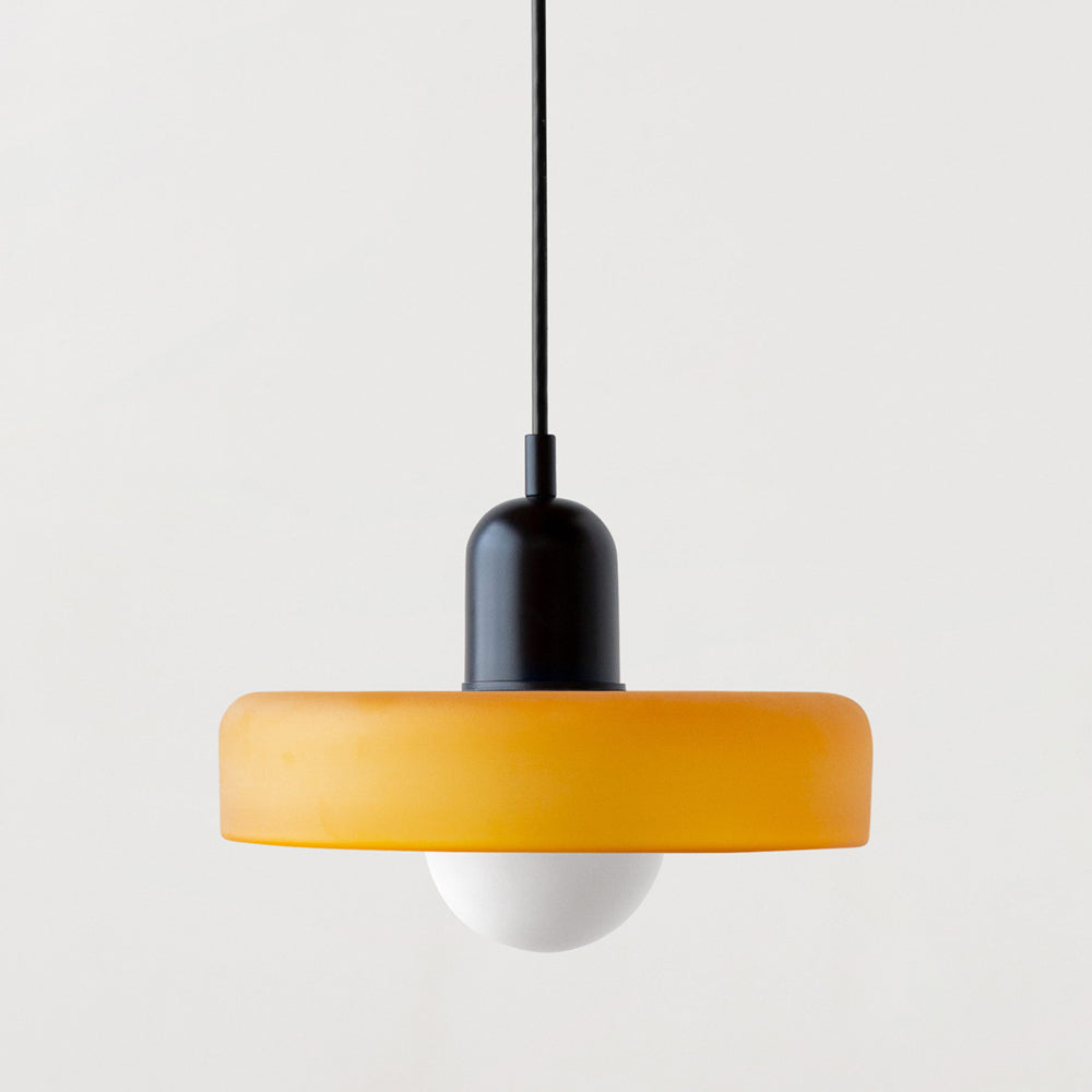 Hanging Lamp - Circular Colorful Glass Shade Adjustable