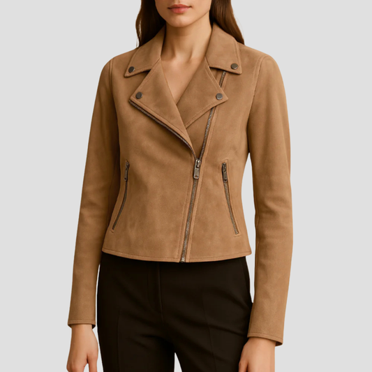 Penelope | Suede Biker Jacket 0