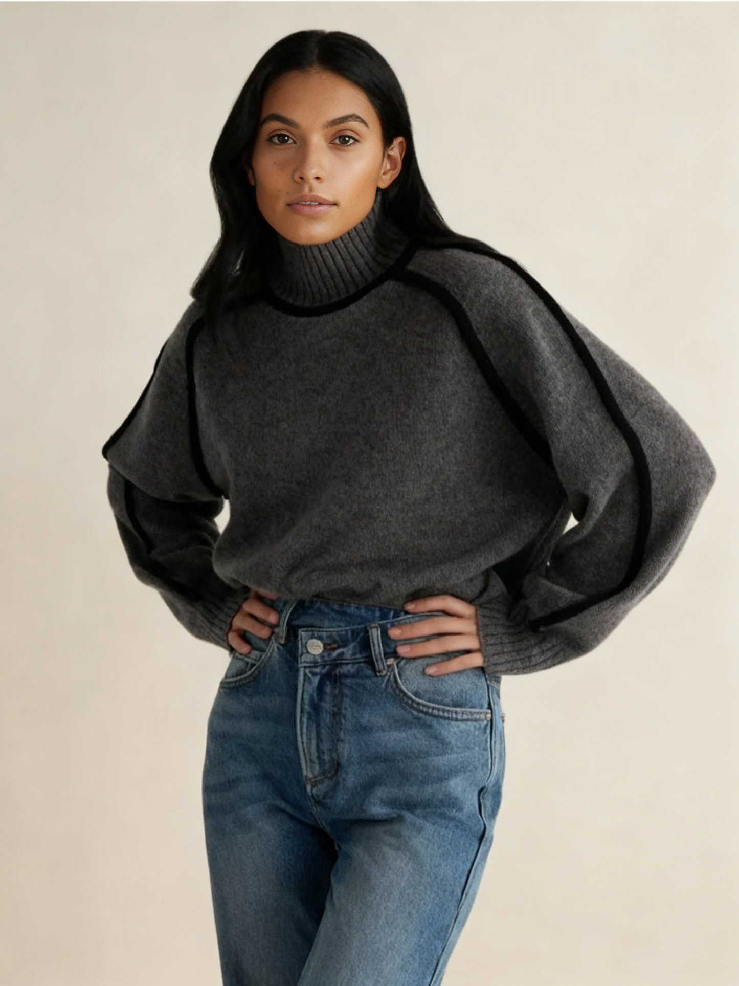 Ladies Warm Crew Neck Jumper Soft Knit Winter Sweater