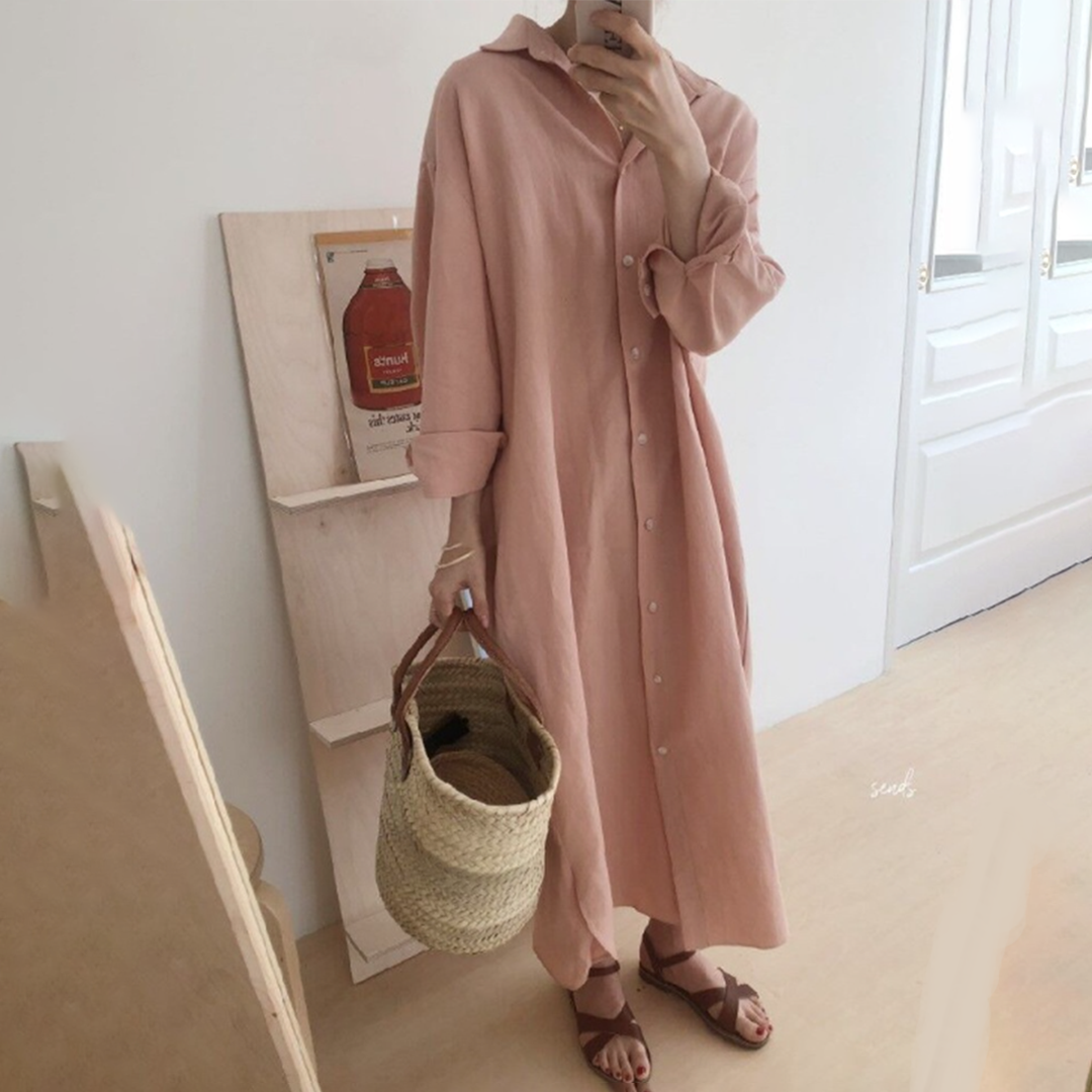 Relaxed Fit Long Sleeve Summer Dress for Women