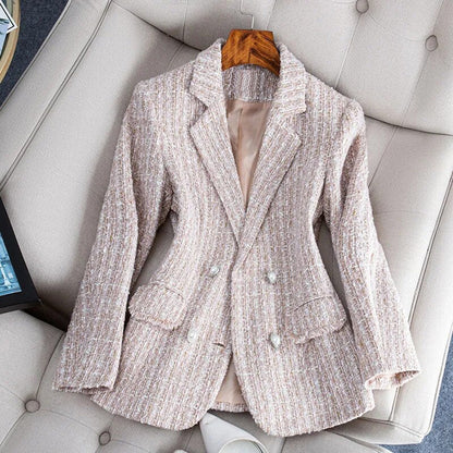Classic Fit Women's Tweed Jacket with Buttons