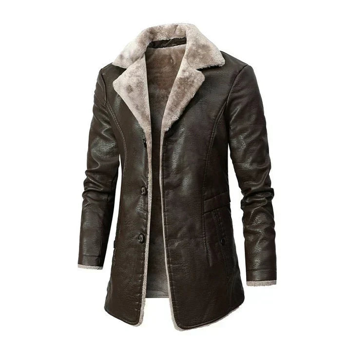 Warm Faux Fur Lined Men's Trench Coat - VogeLuxe