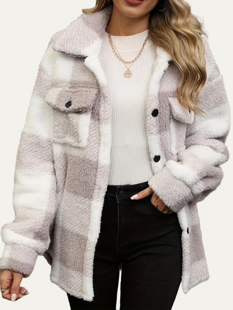 Plush Checkered Winter Jacket 4