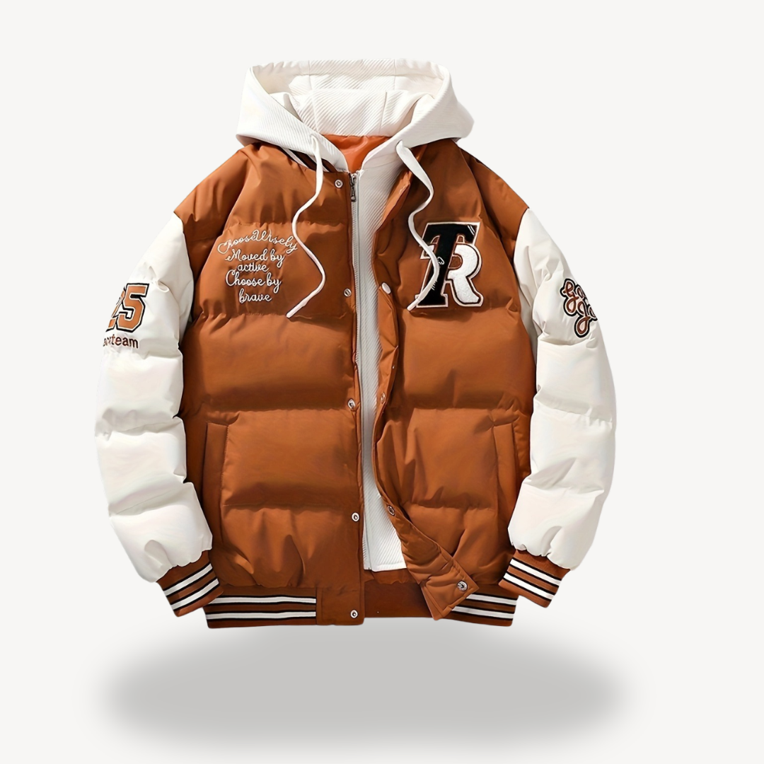 VogeLuxe | Men’s Varsity Puffer Letterman Jacket