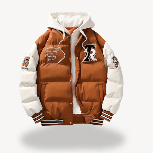 VogeLuxe | Men’s Varsity Puffer Letterman Jacket