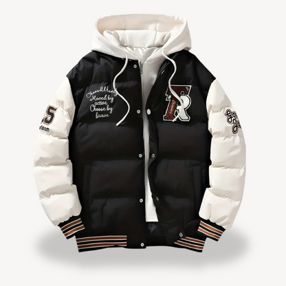 VogeLuxe | Men’s Varsity Puffer Letterman Jacket