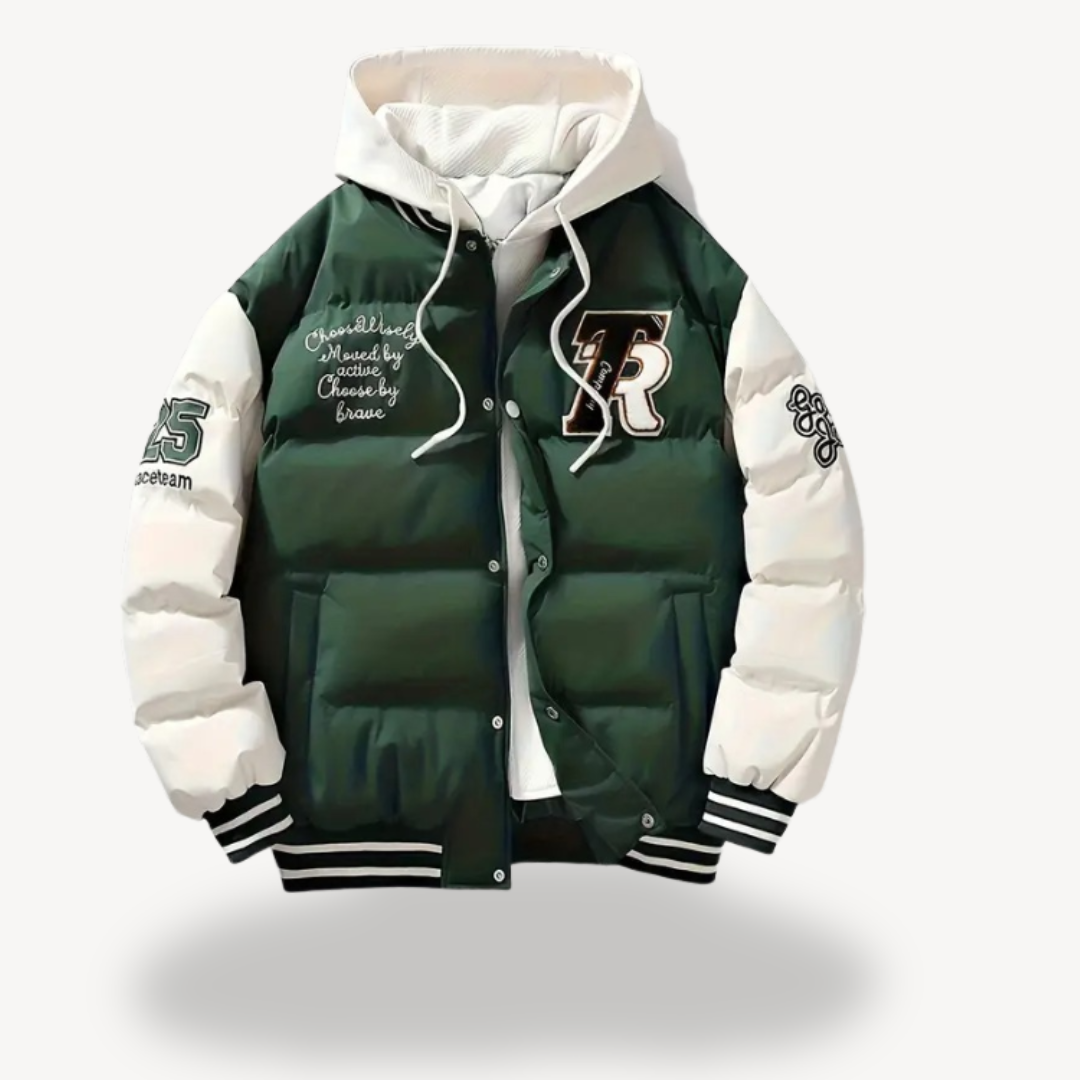 VogeLuxe | Men’s Varsity Puffer Letterman Jacket