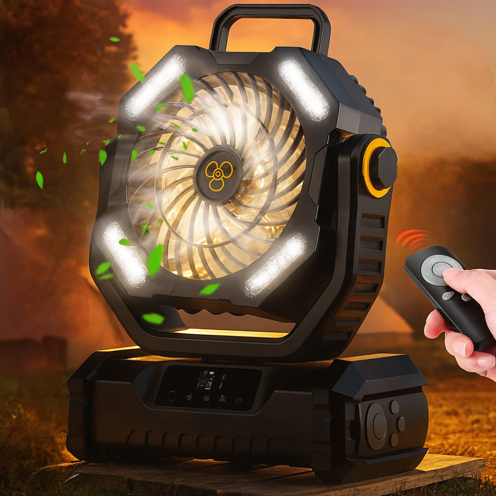Compact Rechargeable Oscillating Fan with Remote Control