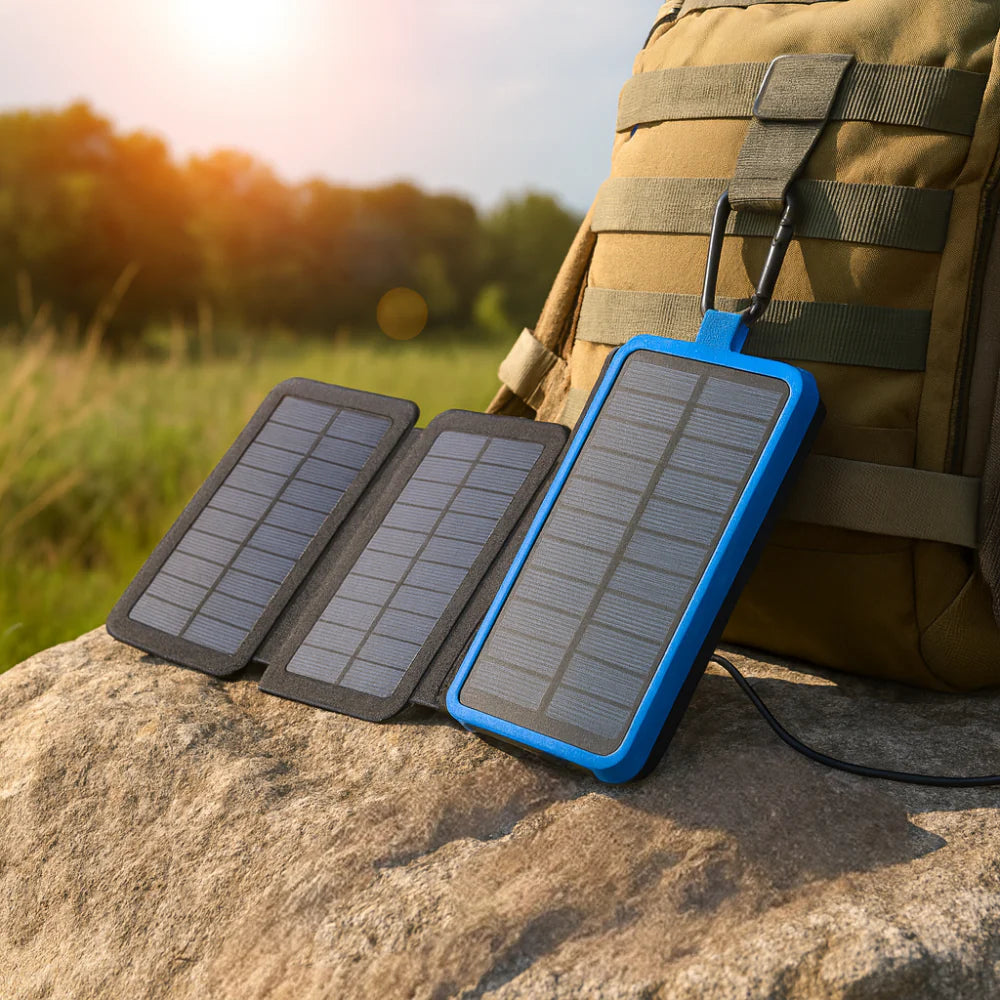 Compact Solar Power Bank with Foldable Panel - VogeLuxe