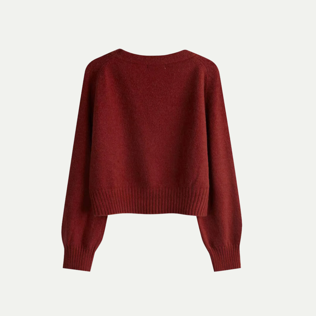 Premium Merino Wool® V-Neck Skew Button Cardigan 1