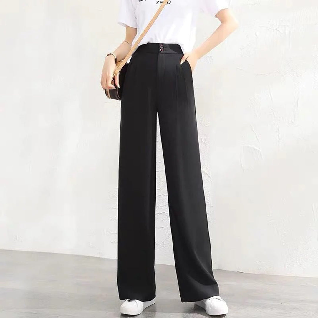 Comfortable High Waisted Loose Fit Trousers