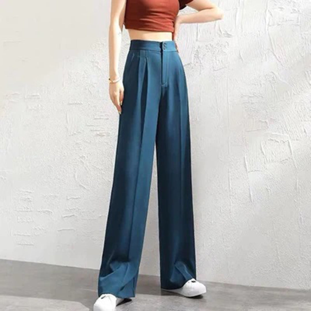 Comfortable High Waisted Loose Fit Trousers