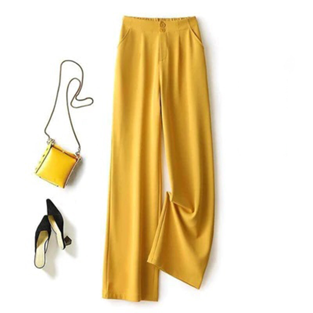 Comfortable High Waisted Loose Fit Trousers