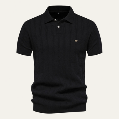 VogeLuxe | Men’s Textured Knit Short Sleeve Polo