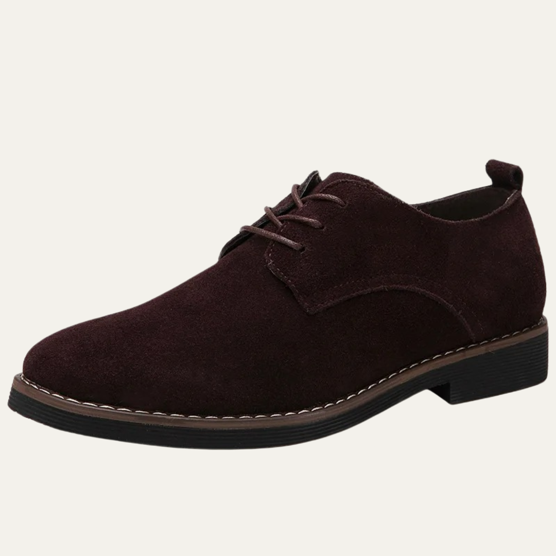 VogeLuxe | Men’s Suede Contrast Stitch Derby Shoes