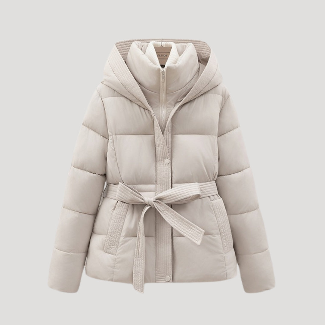 Puffer Jacket - Quilted Hooded Design And Belted Warmth 2