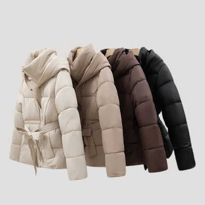 Puffer Jacket - Quilted Hooded Design And Belted Warmth 7