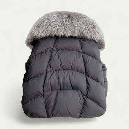 Puffer Jacket for Women with Faux Fur Collar 3