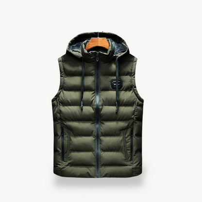 Puffer Vest with Hood for Men