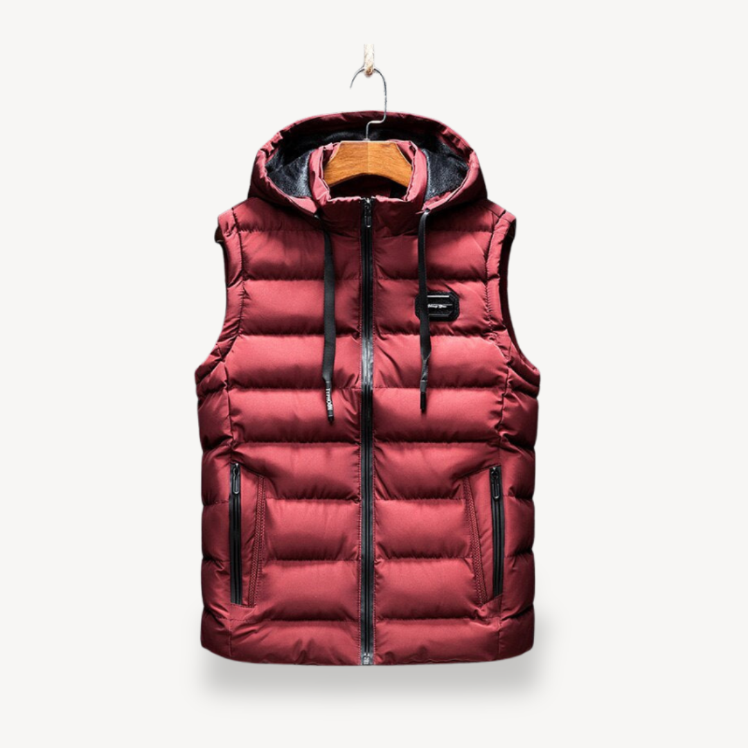 Puffer Vest with Hood for Men