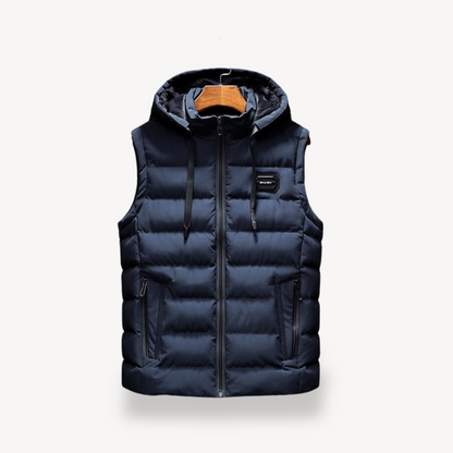 Puffer Vest with Hood for Men