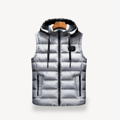 Puffer Vest with Hood for Men