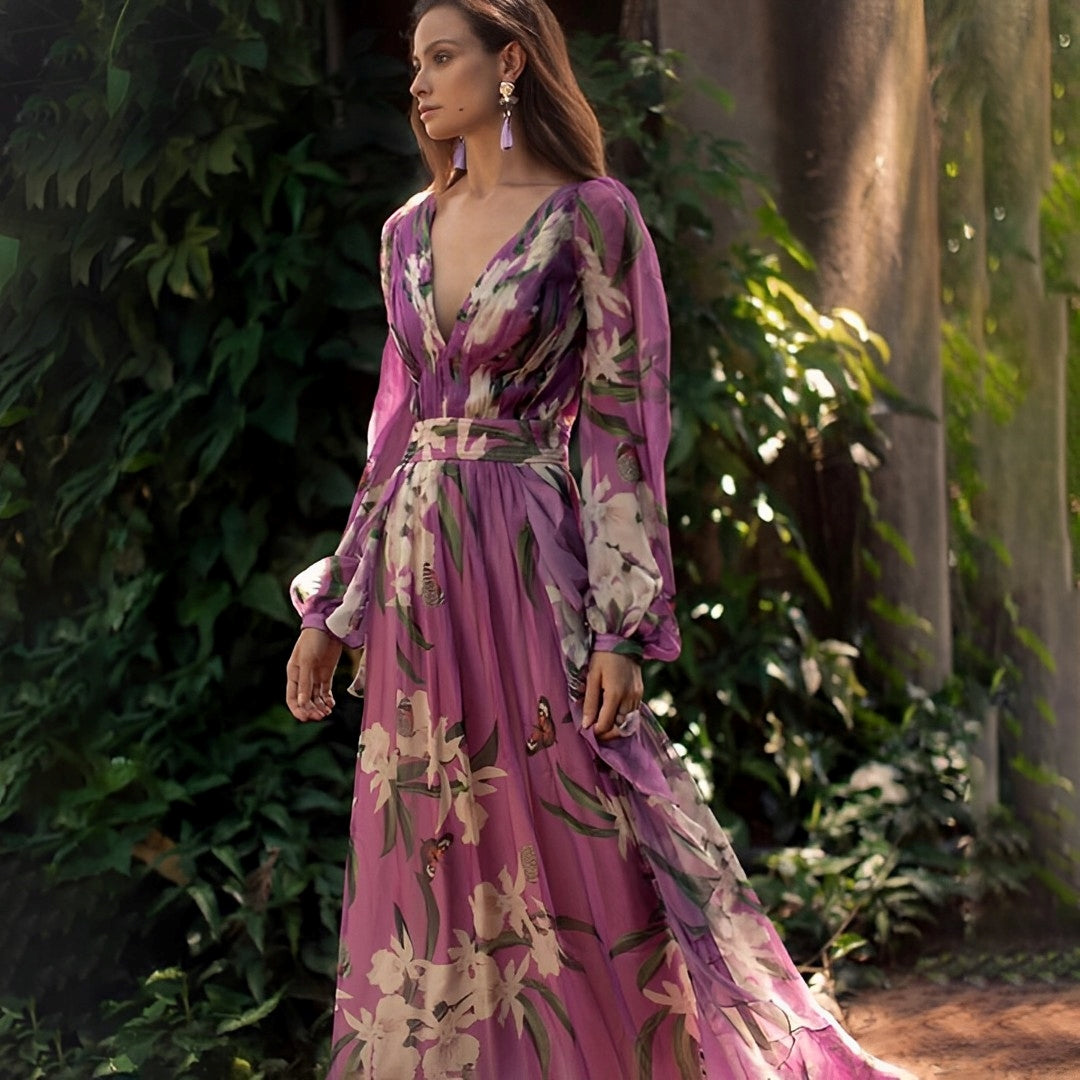Elegant Women's Summer Floral Maxi Dress - VogeLuxe